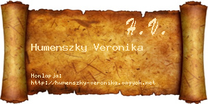 Humenszky Veronika névjegykártya